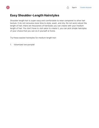 Easy Shoulder-Length Hairstyles