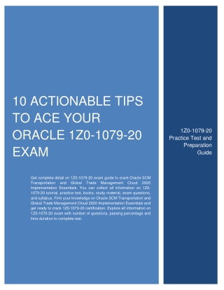 10 Actionable Tips to Ace Your Oracle 1Z0-1079-20 Exam
