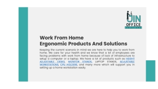 Work From Home Ergonomic Products And Solutions
