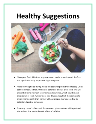 Healthy Suggestions