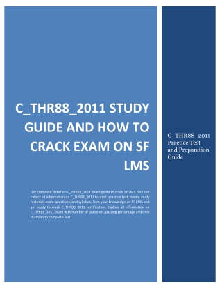 C_THR88_2011 Study Guide and How to Crack Exam on SF LMS