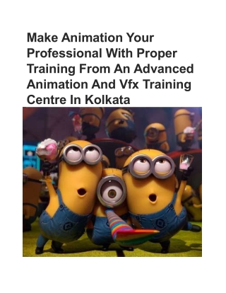 An Advanced Animation And Vfx Training Centre In Kolkata