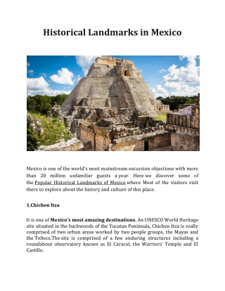 Historical Landmarks in Mexico