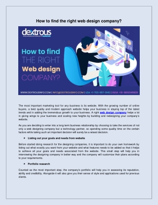 How To Find The Right Web Design Company?