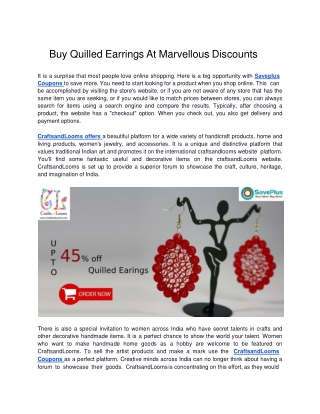 Up to 45% off Quilled Earings