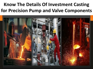 Pump casting: Which are the different types of casting?