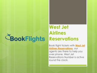 West Jet Airlines Reservations