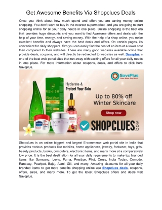 Get Awesome Benefits Via Shopclues Deals