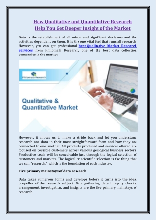 How Qualitative and Quantitative Research Help You Get Deeper Insight of the Market