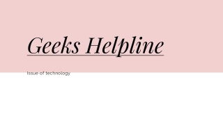 Geeks Helpline