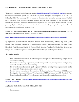 Global Electronics Wet Chemicals Market Research Report