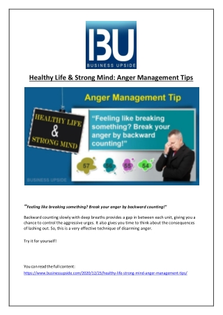 Healthy Life & Strong Mind: Anger Management Tips