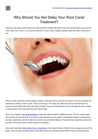 Why Should You Not Delay Your Root Canal Treatment?