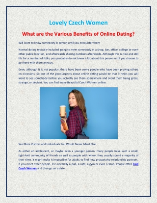 Benefits of Online Dating OR Millionaire Dating Agency