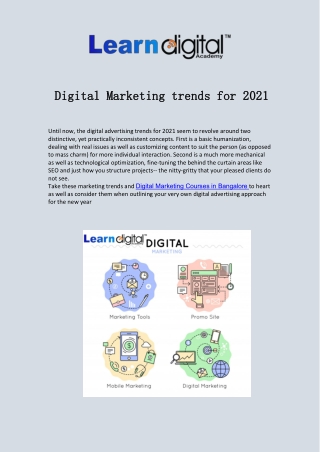 Digital Marketing trends for 2021