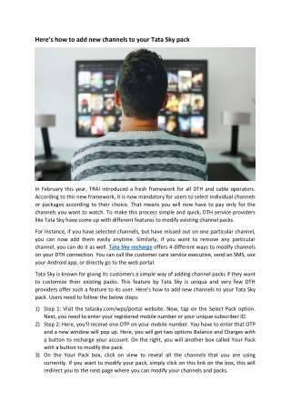 Here’s how to add new channels to your Tata Sky pack