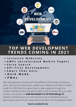 TOP WEB DEVELOPMENT TRENDS COMING IN 2021