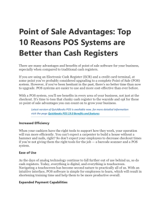 Top 10 Reasons POS Systems are Better than Cash Registers