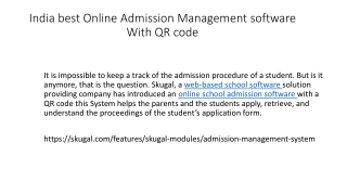 India best Online Admission Management software With QR code