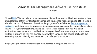 Advance  Fee Management Software For Institute or college