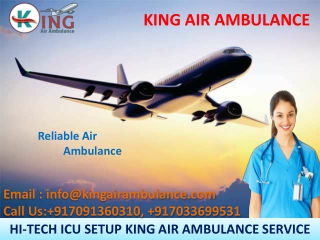 Air Ambulance Services in Patna and Ranchi is Available by King