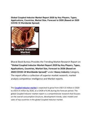 Global Coupled Inductor Market Report 2020 Forecast: 2026