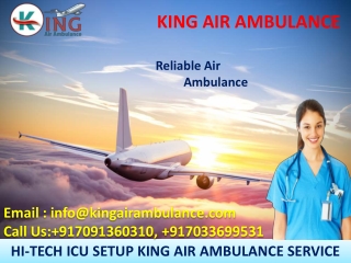 King Low-Fare ICU Air Ambulance Services in Varanasi and Allahabad