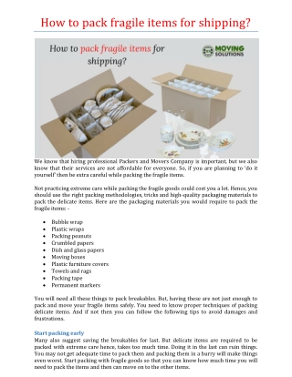 How to pack fragile items for shipping?