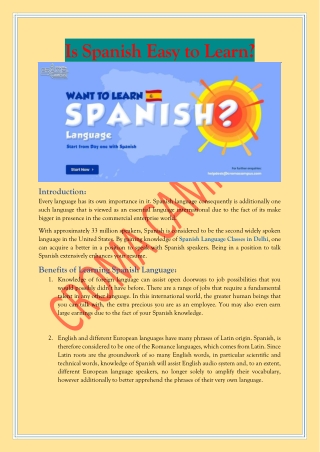 Is Spanish Easy to Learn?