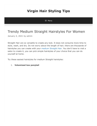 Trendy Medium Straight Hairstyles For Women