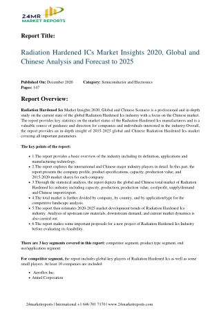 Radiation Hardened ICs Market Insights 2020