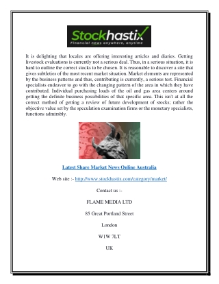 Latest Share Market News Online Australia | Stockhastix.com