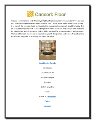 Top Cork Flooring Store in Canada