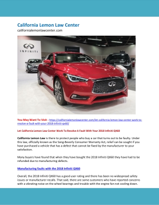 Lemon Law In Los Angeles