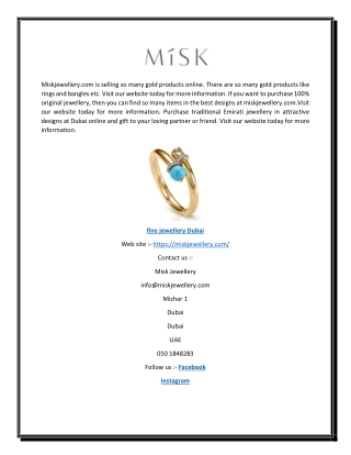 fine jewellery Dubai | miskjewellery.com