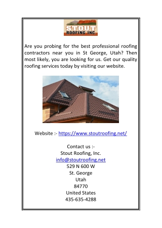 Roof Repair St George | Stoutroofing.net