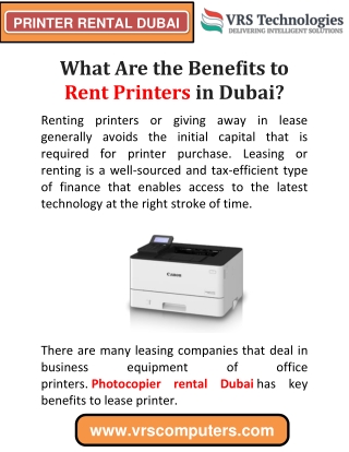 What Are The Benefits To Rent Printer in Dubai