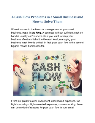 4 Cash Flow Problems in a Small Business and How to Solve Them