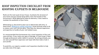 Well-Known Roof restoration Company in Melbourne