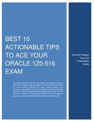 Best 10 Actionable Tips to Ace Your Oracle 1Z0-516 Exam