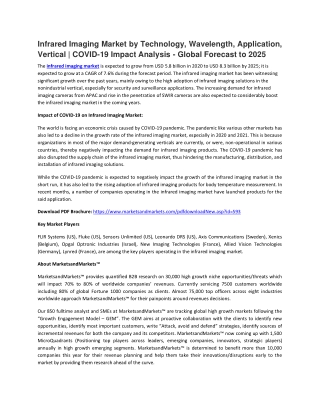 Infrared Imaging Market by Technology, Wavelength, Application, Vertical | COVID-19 Impact Analysis | MarketsandMarkets