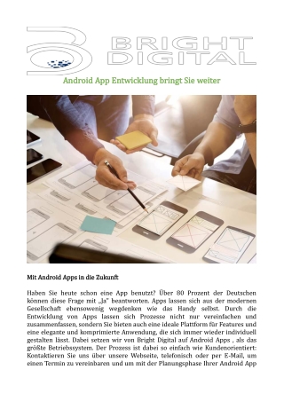 Android App Entwicklung bringt Sie weiter