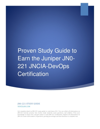 Proven Study Guide to Earn the Juniper JN0-221 JNCIA-DevOps Certification