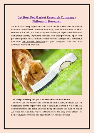 Get Best Pet Market Research Company – Philomath Research – Market Research Worldwide