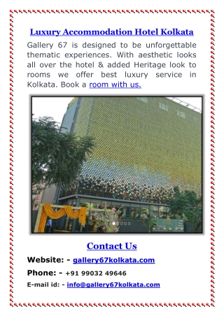 Luxury Accommodation Hotel Kolkata