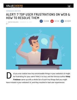 ALERT! 7 TOP USER FRUSTRATIONS ON WEB & HOW TO RESOLVE THEM