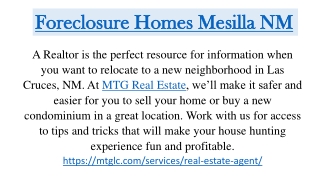 Foreclosure Homes Mesilla NM