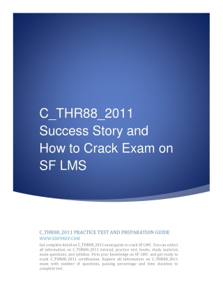 C_THR88_2011 Success Story and How to Crack Exam on SF LMS