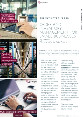Top Tips for Order and Inventory Management for Small Businesses