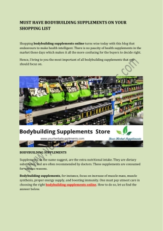 Best Bodybuilding Supplements Online store